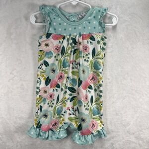 Little Millie Floral Romper Baby Girl 12m Ruffle Garden Summer Beach Spring